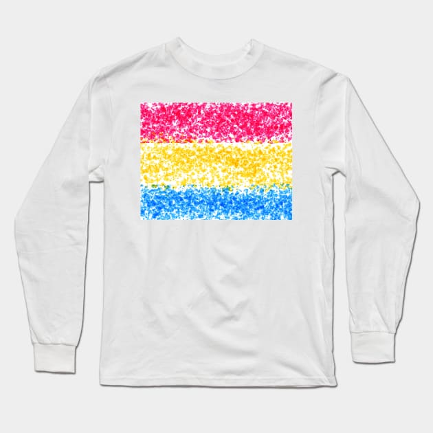 Pansexual Flag Painted Design Long Sleeve T-Shirt by PurposelyDesigned